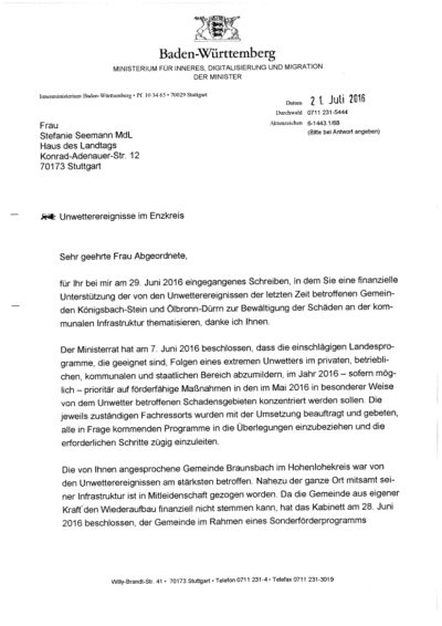 Abgeordnetenbrief Antwort IM Hochwasser1